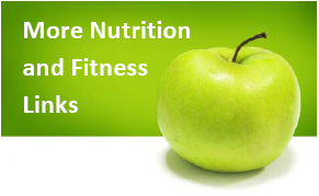 Photo of Green granny smith apple with green background next to the words More Nutrition and Fitness Links