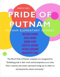 Pride of Putnam March 2023 Putnam Elementary School